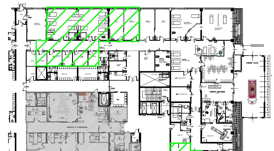 Pronto Soccorso locali tecnici e sala attesa PS Sotto Fase 2: r Ristrutturazione
