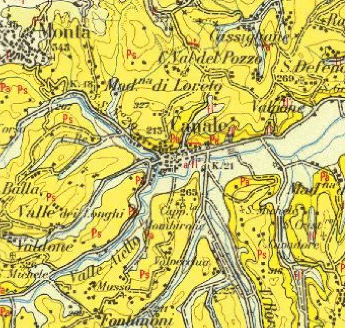 2. INQUADRAMENTO GEOLOGICO L area oggetto di intervento è posta lungo un settore di fondovalle alluvionale posto in corrispondenza della confluenza tra il rio Valle Aiello e il rio di Canale, subito