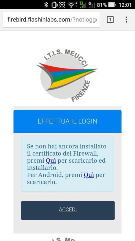 Premere quindi sul link di download per Android, e scaricare il file.