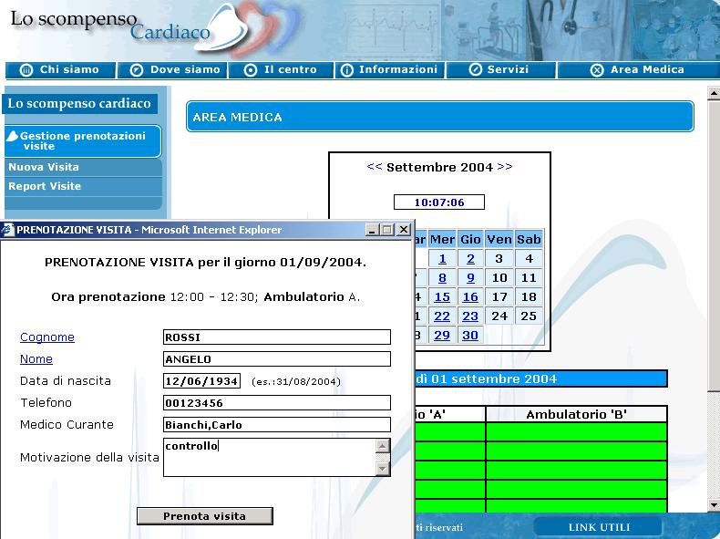 Prenotazione on-line della visita specialistica