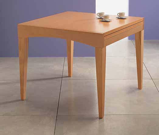 Foldout Veneered table top in the available colours. Solid wood table legs in the available colours.