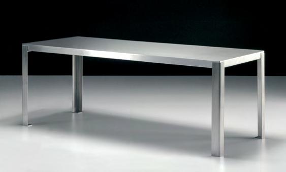 stainless steel Optional: grey felt cushion TABLE: 160 x 80 x H 74 cm