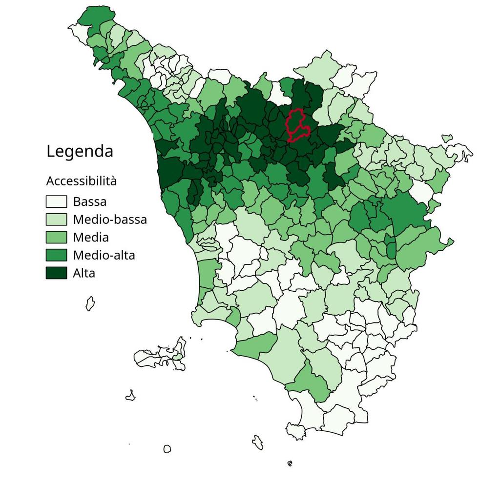 Accessibilità (potenziale) I grandi attrattori dell area metropolitana Indice di accessibilità: popolazione raggiungile entro 30