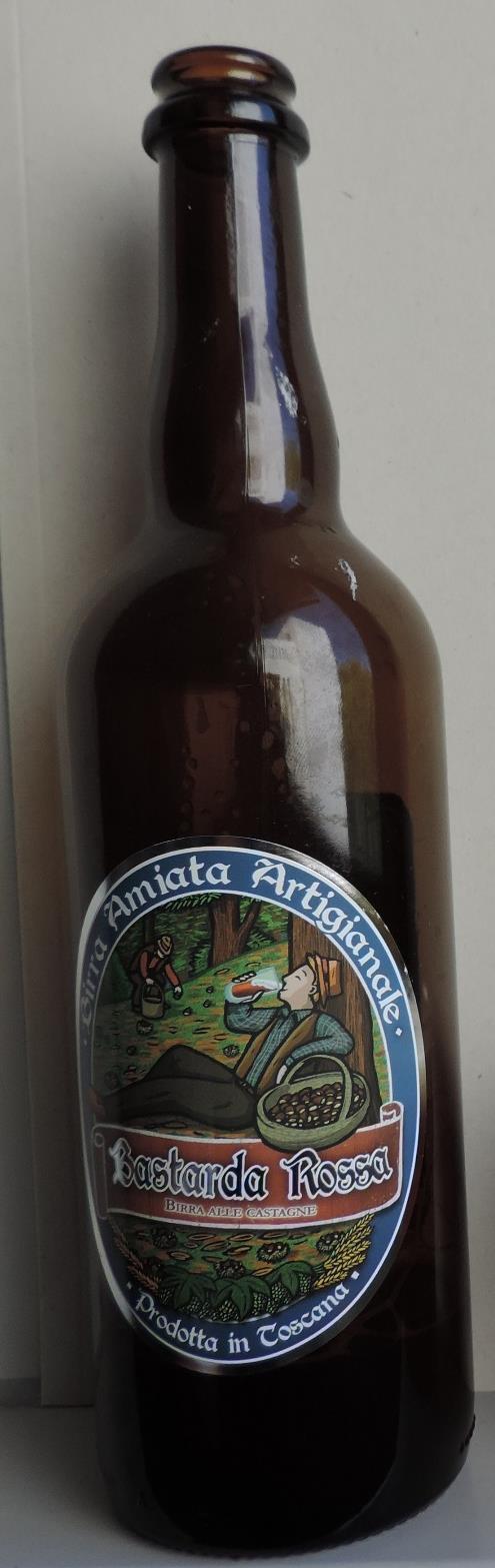 Birrificio: Birra Amiata- «Bastarda Rossa» Tipologia: rossa ad alta fermentazione. Gradazione alcolica:,9% Esame visivo: Schiuma: beige, abbastanza persistente, abbastanza fine. Limpidezza: limpida.