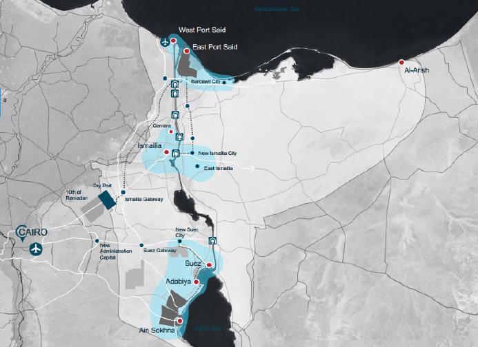 Suez Canal Corridor Development Le cifre del raddoppio del Suez Canal: 72 Km di lunghezza e 24 m di profondità: per eliminare il tratto a senso unico alternato delle navi Raddoppio del traffico