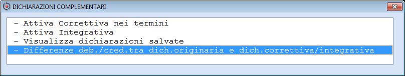 Modello IRAP 01. Gestione Contribuenti Utilità DM Dichiaraz. Complementari Differenze Deb./Cred. tra Dich.