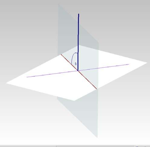 3) Nella terza fase (sopra, a destra), si costruisce la retta a, intersezione del piano dato con il piano.