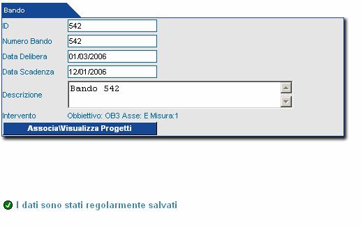 Alla pressione del bottone compare una griglia dei progetti formativi nello stato in progettazione.