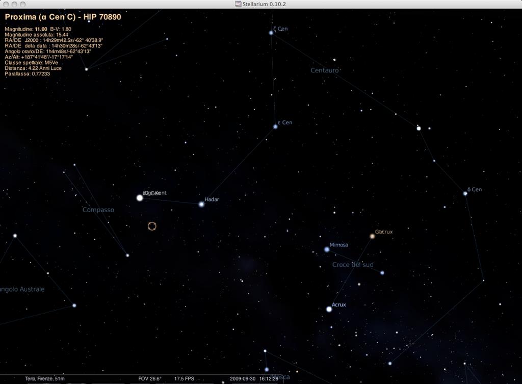 Sistemi Astrofisici: Stelle Stella più vicina al Sole: Proxima Centauri