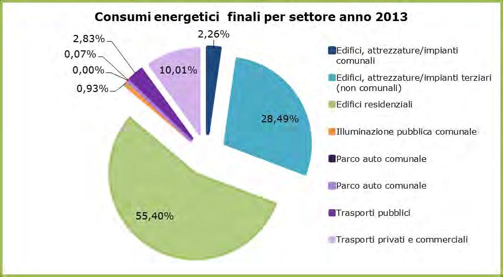 Monitoraggio delle Emissioni Consumi ed emissioni nell anno 2013: [MWh] 80,5%