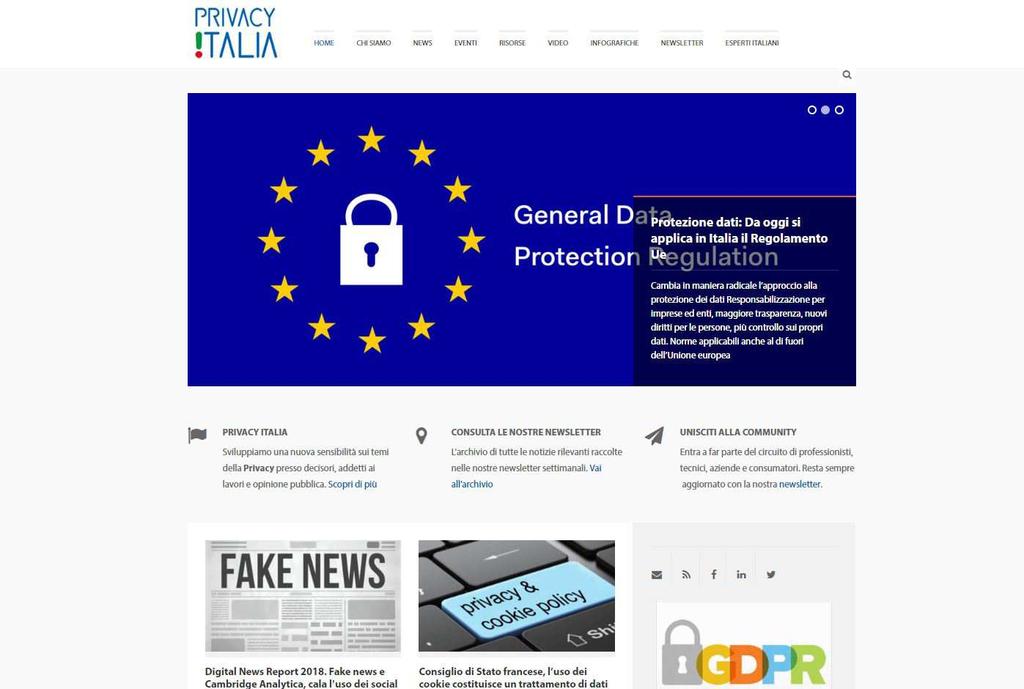 Associazione Privacy Italia L Associazione Privacy Italia nasce a dicembre 2016 con l'obiettivo di sviluppare una nuova sensibilità nei confronti dei temi della protezione dei dati presso decisori,