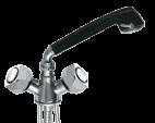 One-hole sink mixer with pull-out spray jet shower.