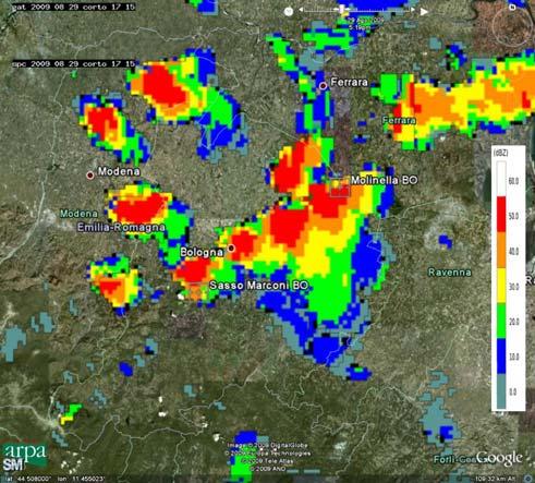 Detta cella dà origine successivamente a una squall line nella direzione del moto, ovvero da sud ovest