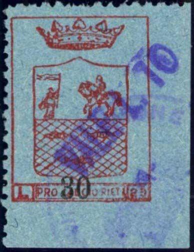 21x27. 4 L. 10 rosso Carta d Identità 1950/< Stampa mm.