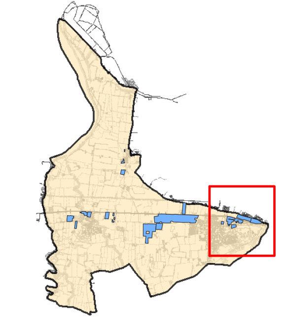 fatto urbanistico ed ambientale Superficie territoriale complessiva: 244.273 m 2 Superficie fondiaria consolidata al 2002: 199.995 m 2 Attuato dal 2002 al 2006: 20.