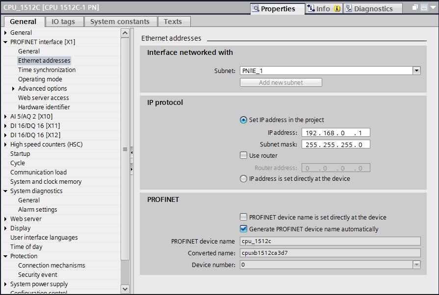 Lasciare invariate le voci IP address (Indirizzo IP) e Subnet mask (Maschera di sottorete) qui preimpostate.