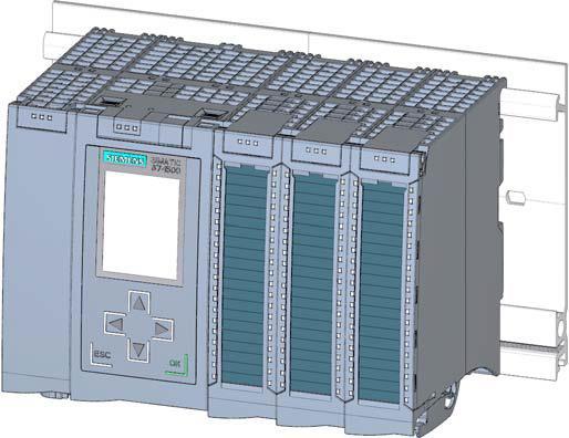 Il controllore S7-1500 è costituito da un'unità di alimentazione 1, da una CPU con display integrato 2 e; nelle CPU compatte, da ingressi e uscite integrate.