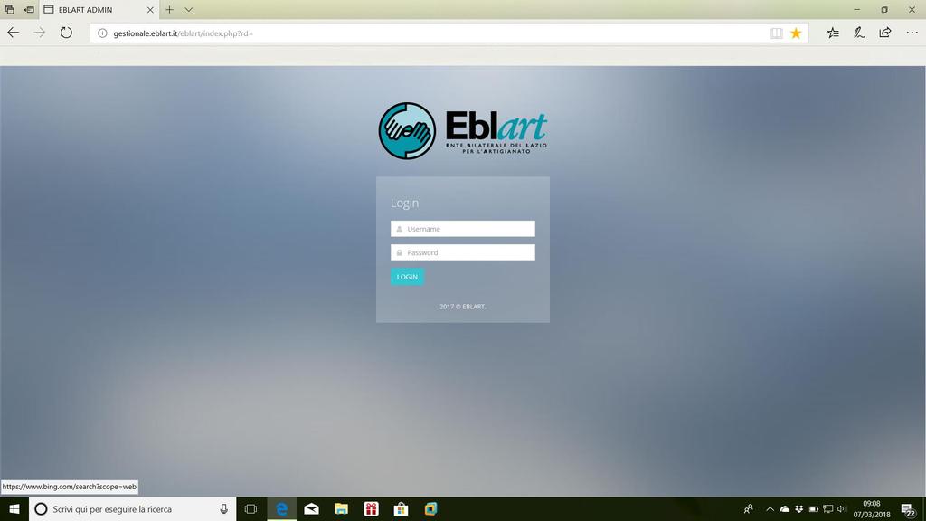 E possibile accedere al nuovo software gestionale Eblart collegandosi al sito http://gestionale.eblart.