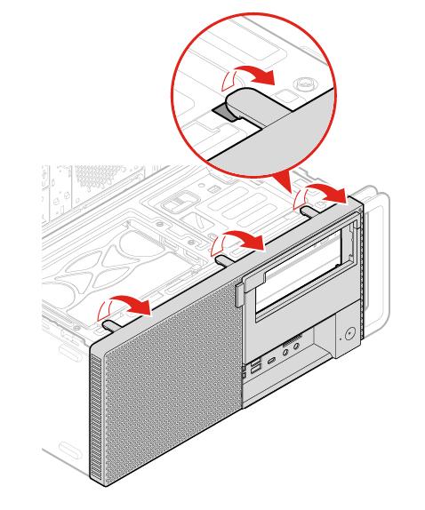 Figura 13. Rimozione della mascherina anteriore Figura 14. Installazione della mascherina anteriore 4.