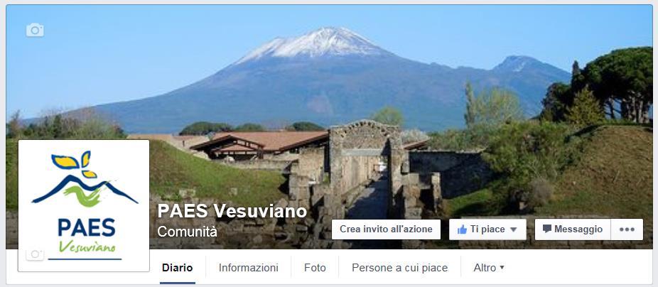 Il PAES Vesuviano la pagina facebook Con l obiettivo di rendere maggiormente visibile il PAES Vesuviano e creare un canale efficace