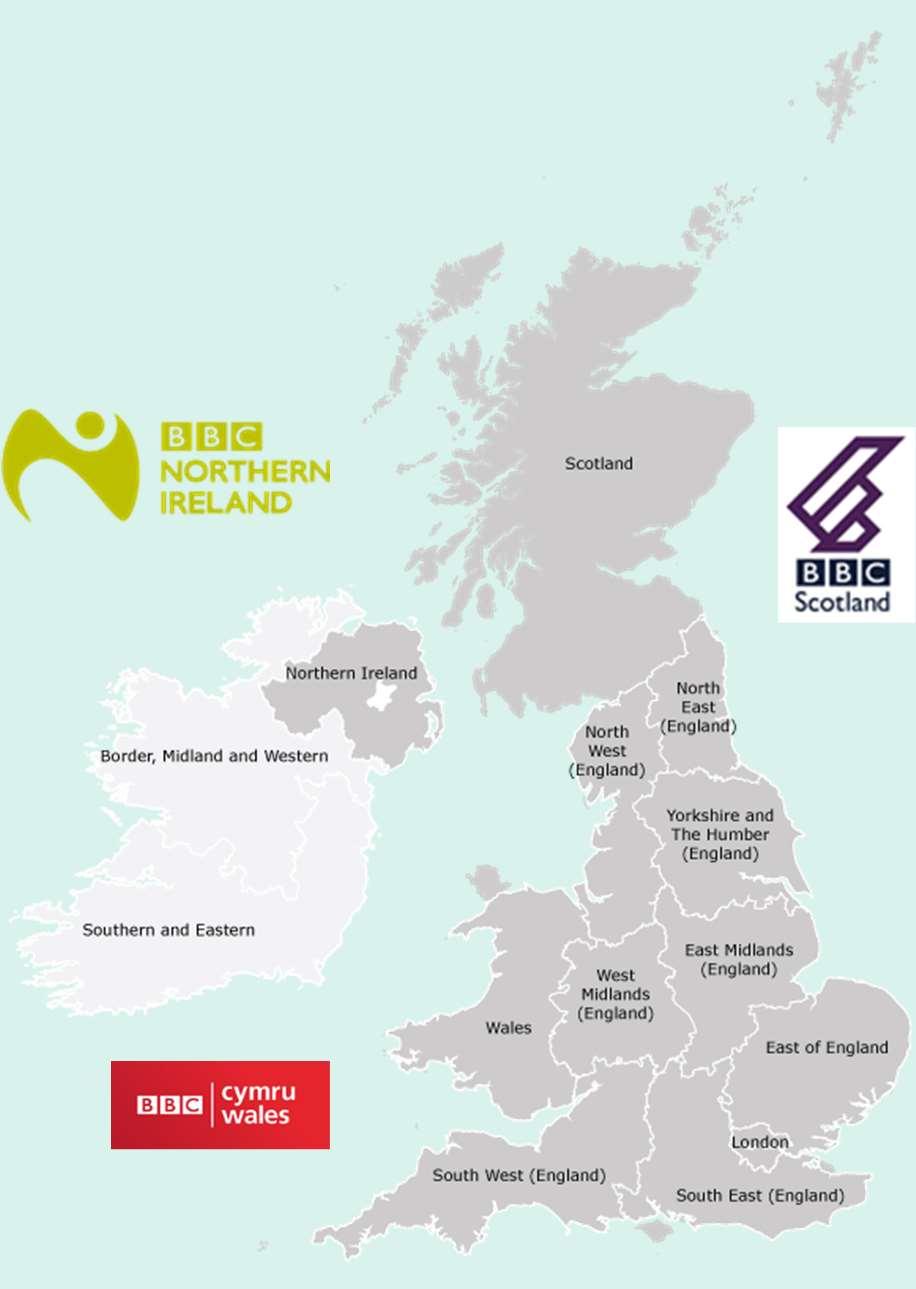 Struttura: BBC Nations & Regions è la divisione che coordina produzione e diffusione di programmi locali e regionali televisivi e radiofonici.