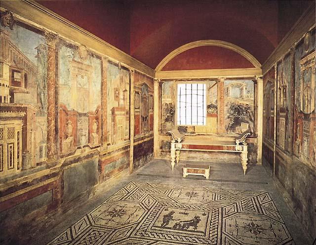 Cubiculum Le stanze potevano essere pavimentate con tecniche di diverso pregio: cocciopesto, piastrelle, raffinati mosaici in