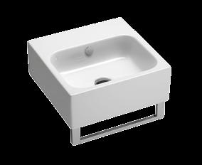 fissaggio rapido per portasciugamani. The washbasins 62, 52 and 40 form the most rigid basin range because of their formal profile.