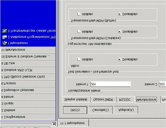 PROGRMMZIONI OPZIONLI Programmazione 11.1 Opzioni Le seguenti opzioni (disabilitate di default) sono fornite per l investigazione sulla perdita delle informazioni di Messaggio in ttesa (MSW).