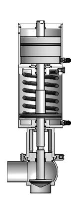 Togliendo aria dal cilindro inferiore si ottiene la chiusura parziale della valvola (fig. 2), questo movimento può essere regolato tramite l apposito dispositivo di regolazione.