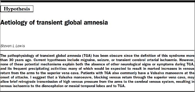 Ipotesi venosa I suggest that a Valsalva manoeuvre, blocking venous