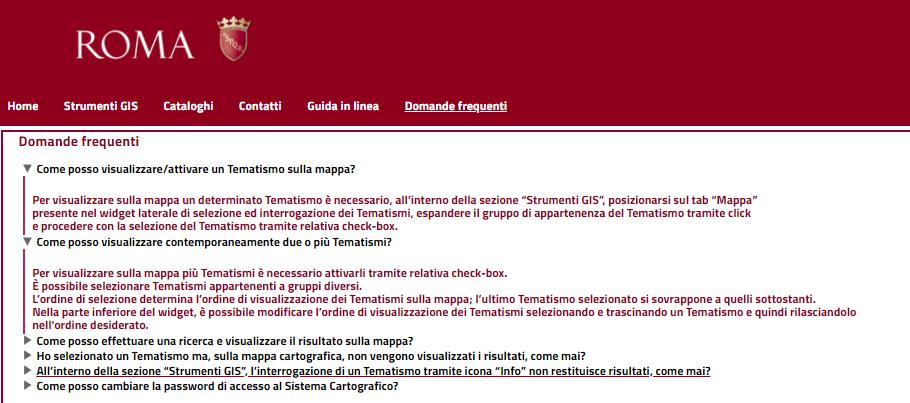 La consultazione può avvenire navigando il contenuto suddiviso in sezioni o utilizzando la funzionalità di ricerca.