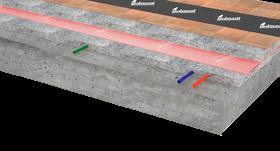 IsolTile è costituito da polipropilene reticolato fisicamente ad alta densità, rivestito sul lato superiore con speciale FIBTEC XP1 (geotessile tecnico in polipropilene, di colore nero, serigrafato e