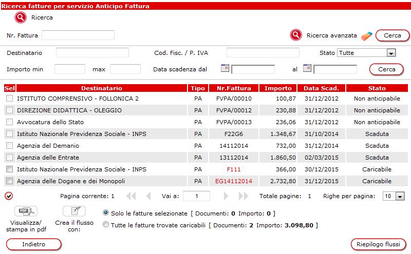 InvoiceComm nel prodotto RB. La richiesta di anticipo vero e proprio deve essere completata tramite l apposita funzione in RB.