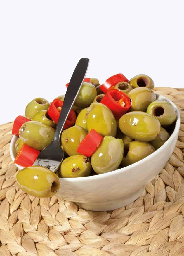 Green Spicy Pitted Olives