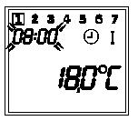 Per impostare il timer: - premere il tasto e alcuni secondi dopo verrà visualizzato il display come sotto: L ora di inizio e il periodo di tempo lampeggeranno.