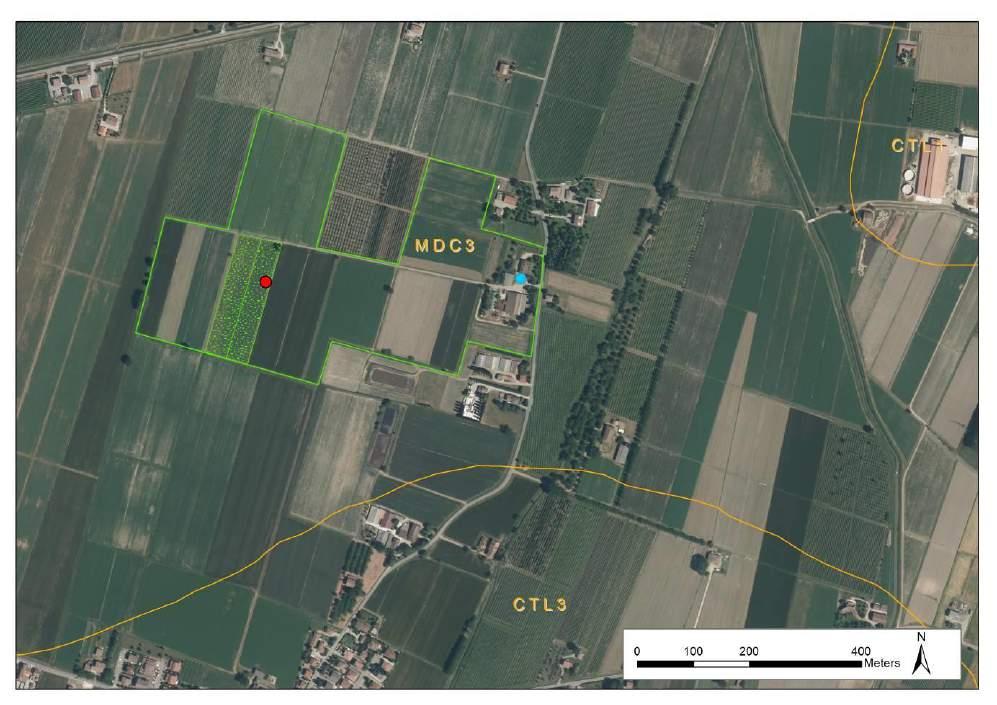 Mappa dell azienda corpo aziendale RUOZZI tesi dimostrative centro aziendale profilo pedologico delineazioni della carta dei