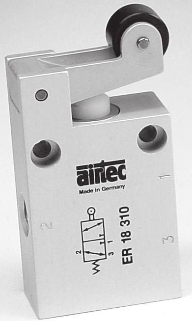 Codice ordine ER-25-30 ER-28-30 ER-8-30 ER-8-50 Funzionamento 3/2-vie 5/2-vie ritorno a molla ritorno a molla Connessioni M 5 (0/32 UNF) G /8 Taglia 2 mm 4 mm Portata 80 Nl/min (0.