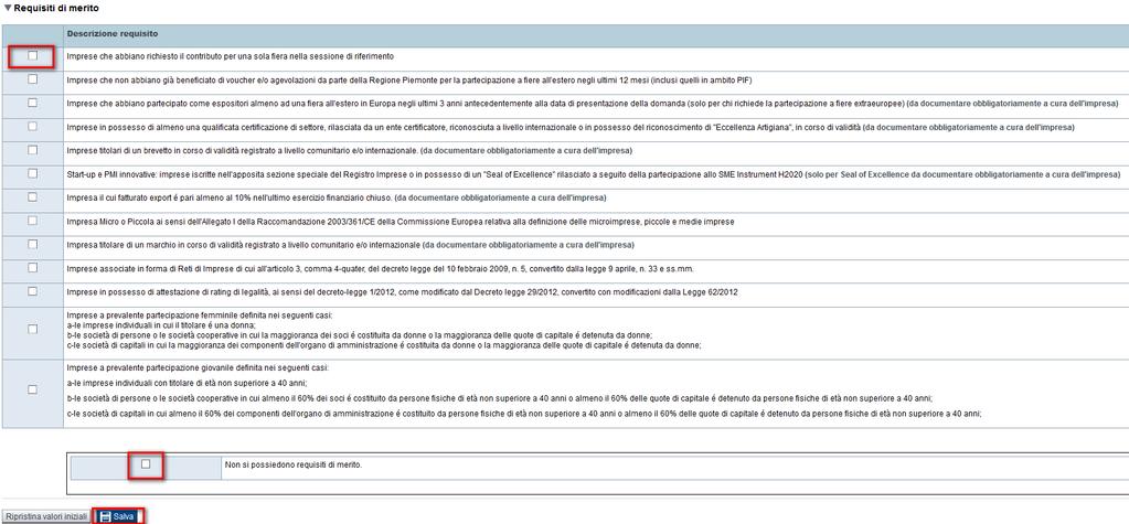 Pagina «Requisiti di merito» La selezione non è obbligatoria, ma è determinante ai fini dell acquisizione del