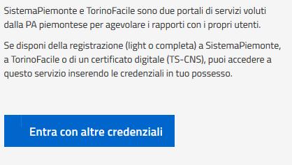 La pagina di accesso al servizio mostrerà il link per gli utenti che dispongono certificato digitale o CNS abilitata.