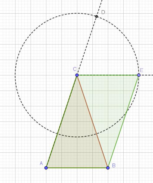 Nel triangolo isoscele ABC di base AB, prolungare il lato AC e considerare sulla bisettrice dell angolo esterno di vertice C un punto E tale che CE AB. Dimostrare che ABEC è un parallelogramma.