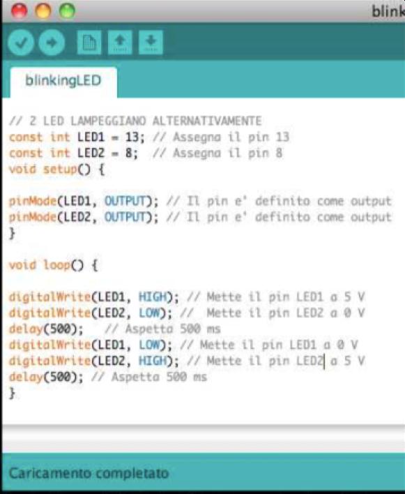 Click to edit Master title style Esempio di programma: blinking led Traduzione in C dello sketch La function setup() viene eseguita