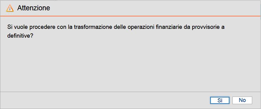 Cliccando sul bottone Firma massiva viene visualizzato il seguente messaggio: Rispondendo si al messaggio, sarà possibile trasformare automaticamente le