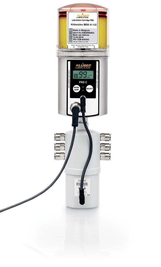 Klübermatic PRO C MP-6 e PRO C LINE Sistemi di lubrifi cazione precisi con alimentazione di corrente esterna Il sistema di lubrificazione multi-point flessibile fino a 6 punti di lubrificazione