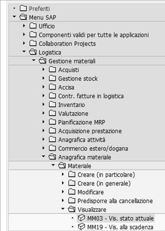 transazione inserire 1. il materiale che si vuole modificare e 2.