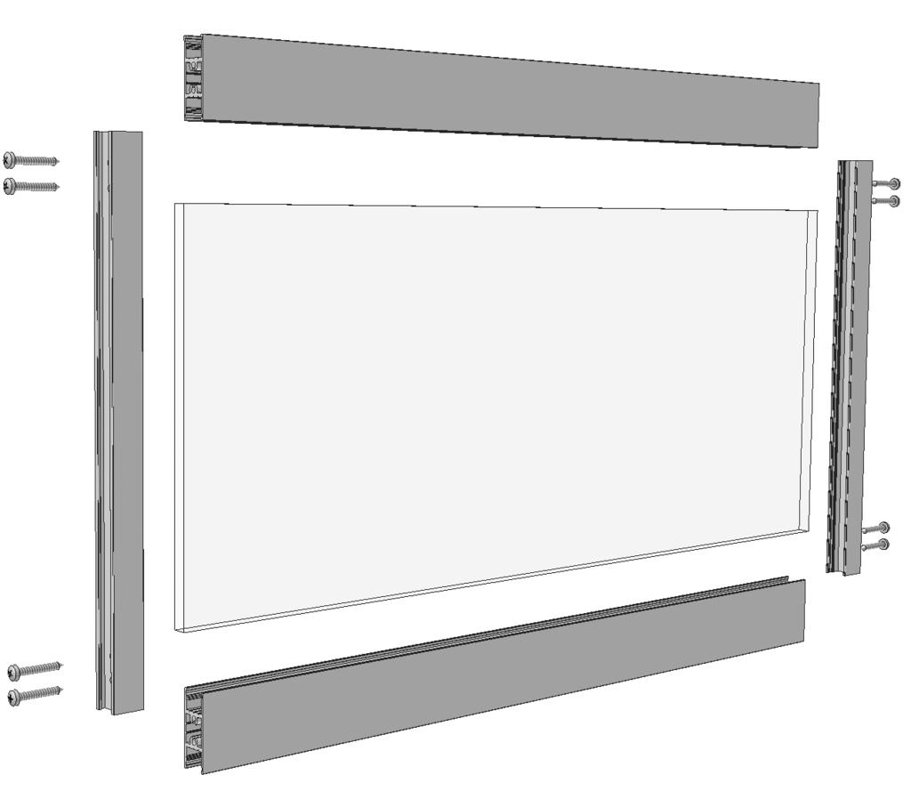 0, del telaio esterno, in modo da permettere il fissaggio della fascia verticale PF7.0 tramite il kit accessori PF7.0. 4 n Descrizione Codice Fascia PF7.