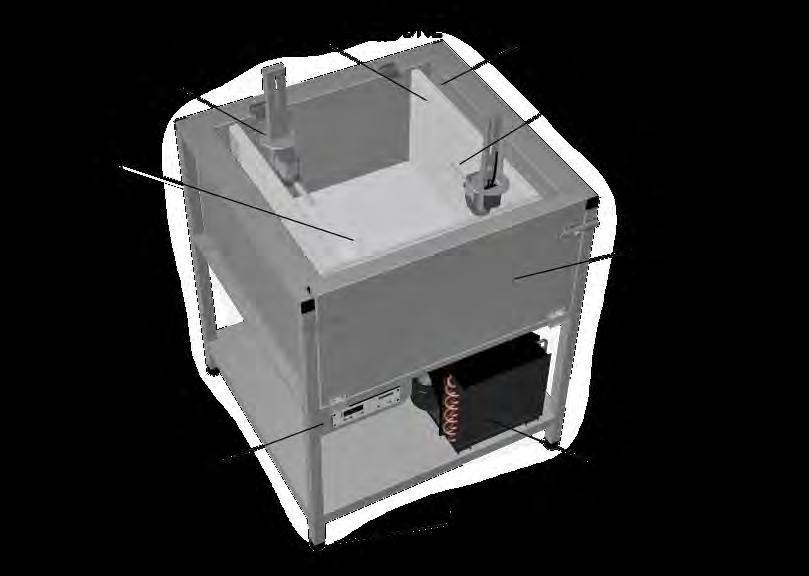 LA MACCHINA FUNZIONAMENTO 1. Inserire il sacchetto di Ice Forward nella vaschetta. 2. Riempire il sacchetto di acqua.