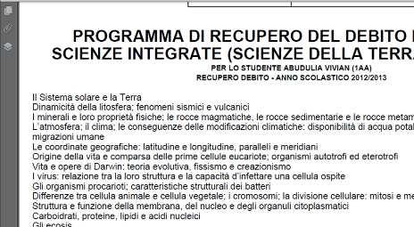 4) CARICAMENTO DEL PROGRAMMA DEL DEBITO SEZIONE DOCENTI Se il recupero del debito è relativo al secondo quadrimestre il docente è tenuto ad inserire anche il programma di recupero nell apposito