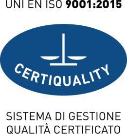 CERTIFICAZIONI DI QUALITÁ Da sempre vogliamo offrirvi il meglio. Ogni servizio che vi offriamo risponde al nostro intento di assicurarvi la massima qualità.