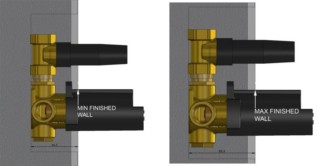 INSTALLAZIONE A MURO Considerare lo spessore del rivestimento finale.