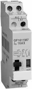 Presentazione Contattori modulari Relè ad impulsi TeSys GF TeSys GF PF526284R.eps GF 1611M7 Presentazione I relè ad impulsi TeSys GF sono progettati per essere utilizzati in cassette modulari.